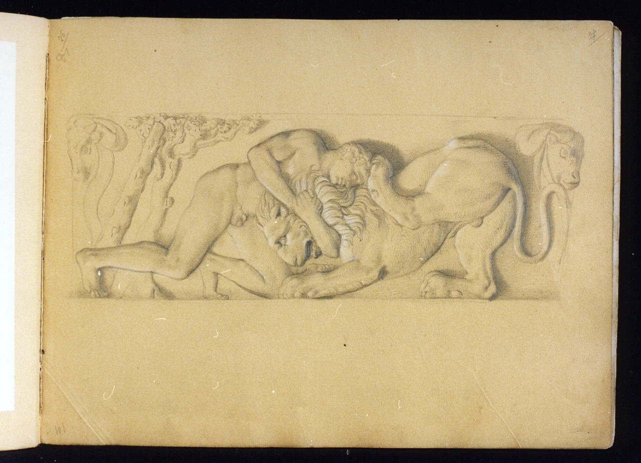 Studio di bassorilievo con Ercole e il leone di Nemea - Museo Nazionale di san Martino, Napoli